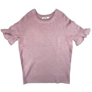 Farrow Pink Ruffled Half Sleeve Sweater Small